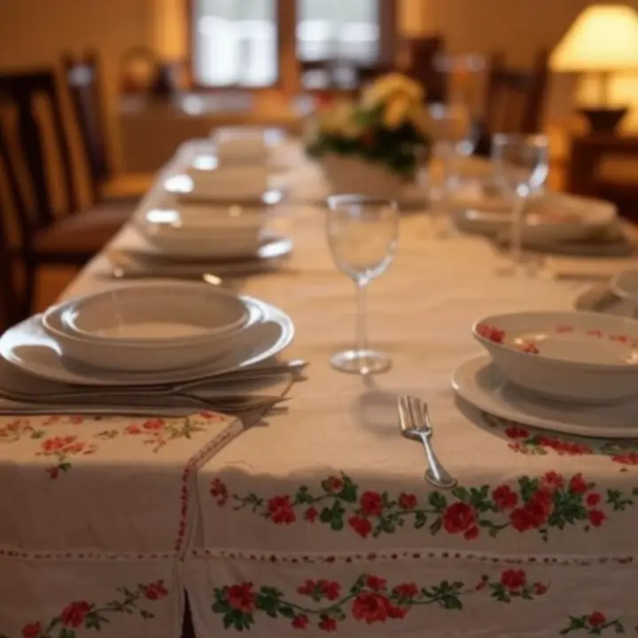 Stół udekorowany zastawą stołową Kitvorany w domowej aranżacji klienta