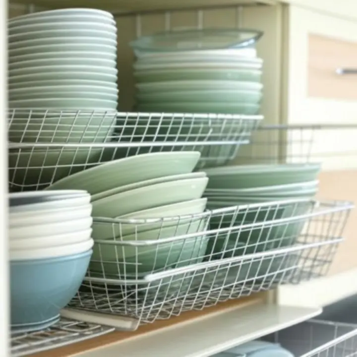 Uporządkowana szafka kuchenna z pojemnikami i akcesoriami Kitvorany