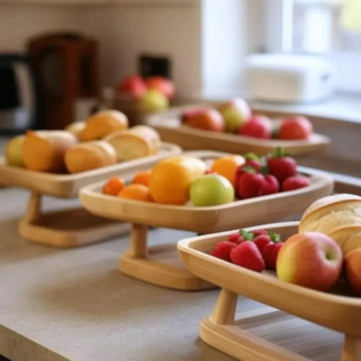 Minimalistyczne półmiski i deski serwingowe na kuchennym blacie